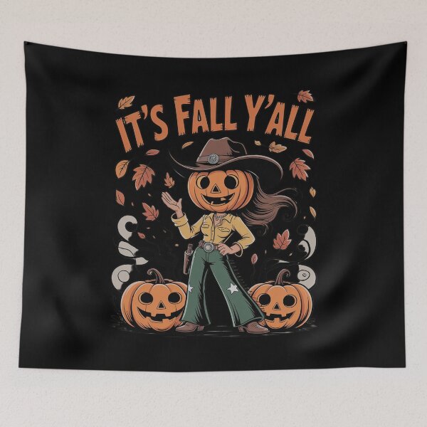 Item preview, It's Fall Y'all Pumpkins Cowboy Halloween Retro Fall Autumn designed and sold by ProudForFunny.