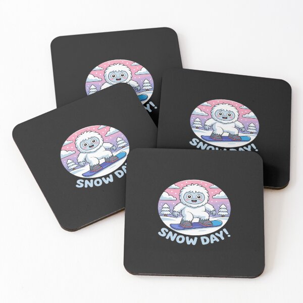 Item preview, Cute Kawaii Snow Day Yeti Snowboard Blue Pink Winter Fun designed and sold by TAYLOROUSDALE.