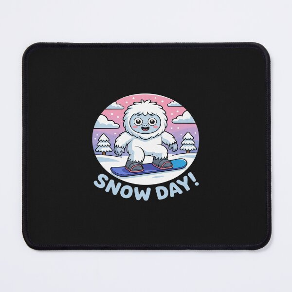 Item preview, Cute Kawaii Snow Day Yeti Snowboard Blue Pink Winter Fun designed and sold by TAYLOROUSDALE.