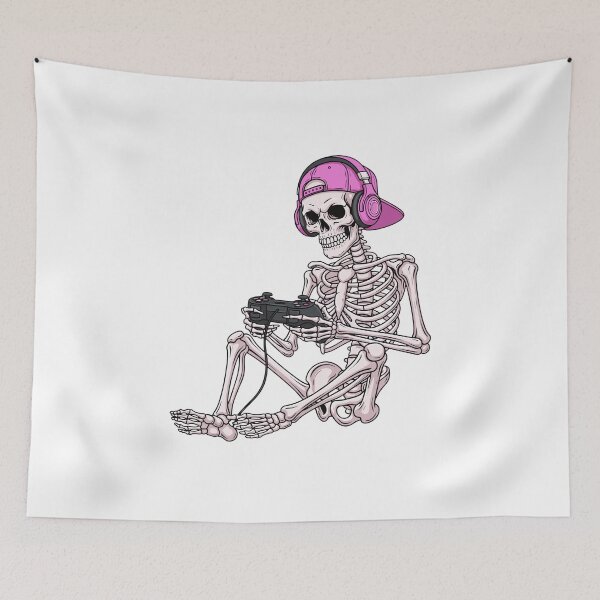 Item preview, Gamer Skeleton Playing Video Games designed and sold by Horrify.
