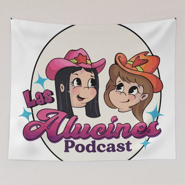 Item preview, "Las Alucines Podcast Official Logo - Retro Cowgirl Cartoon Aesthetic" designed and sold by Cynthia8a.