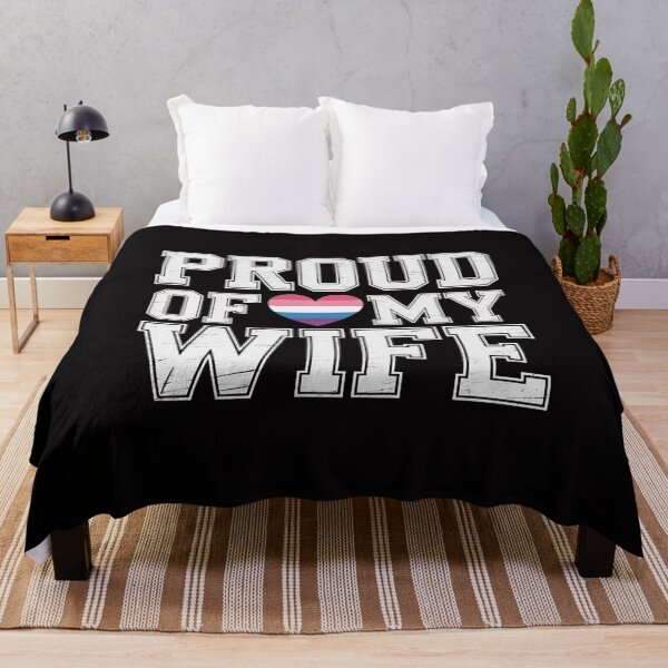 Item preview, Proud Of My Wife Bisexual Flag Wedding Anniversary Lgbt-Q designed and sold by sonlylya.