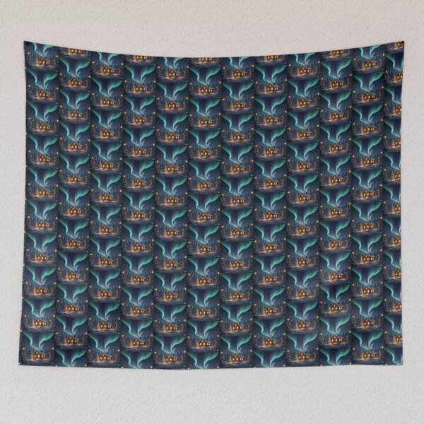 Item preview, Cozy winter landscape magical art designed and sold by RedOrBlueIts4U.