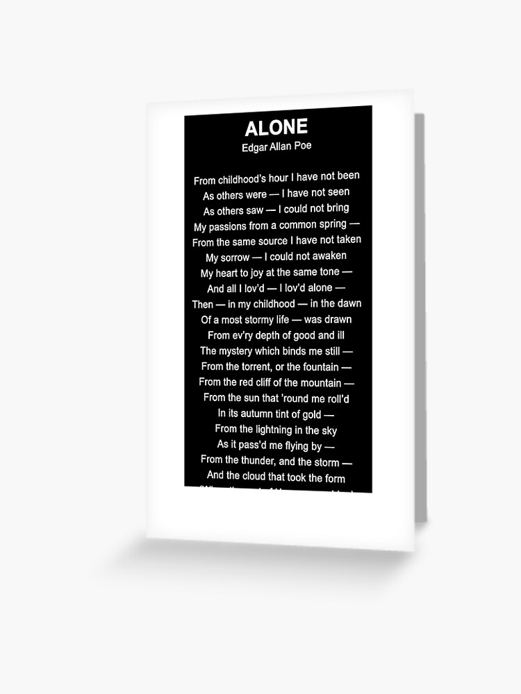 Alone Edgar Allan Poe Greeting Card By Metropol Redbubble