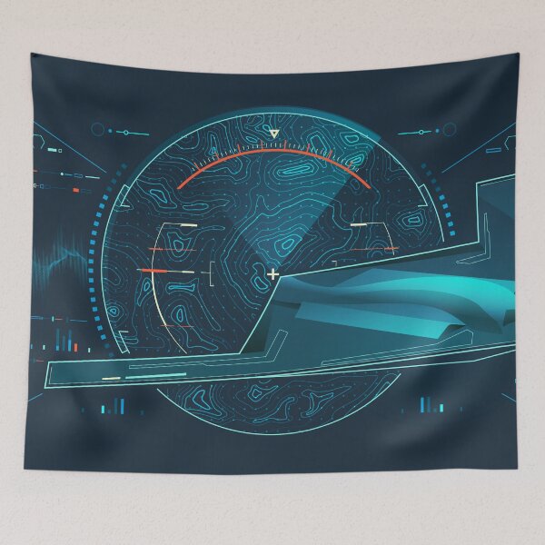 Item preview, modern warfare technology or aerospace engineering, graphic of military aircraft with stealth technology and futuristic radar interface designed and sold by NiamLab.