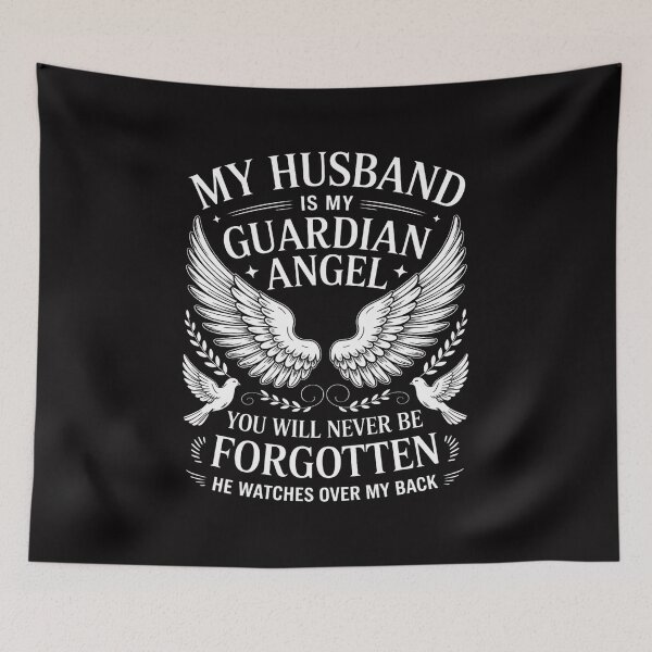 Item preview, My Husband is My Guardian Angel In Heaven Memory Memorial designed and sold by berniceschm.