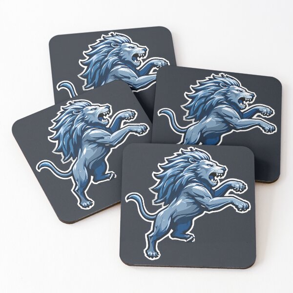 Item preview, Powerful Lions Blues Iconic Sports Helmets Mascots Design  designed and sold by ART ATTACK ZONE.
