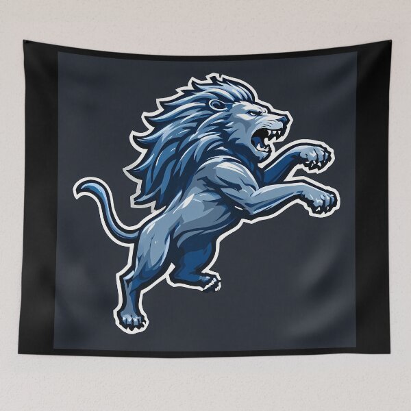 Item preview, Powerful Lions Blues Iconic Sports Helmets Mascots Design  designed and sold by ART ATTACK ZONE.
