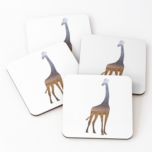 Item preview, Giraffe Silhouette with Sunset African Grasslands designed and sold by VisionQuestArts.