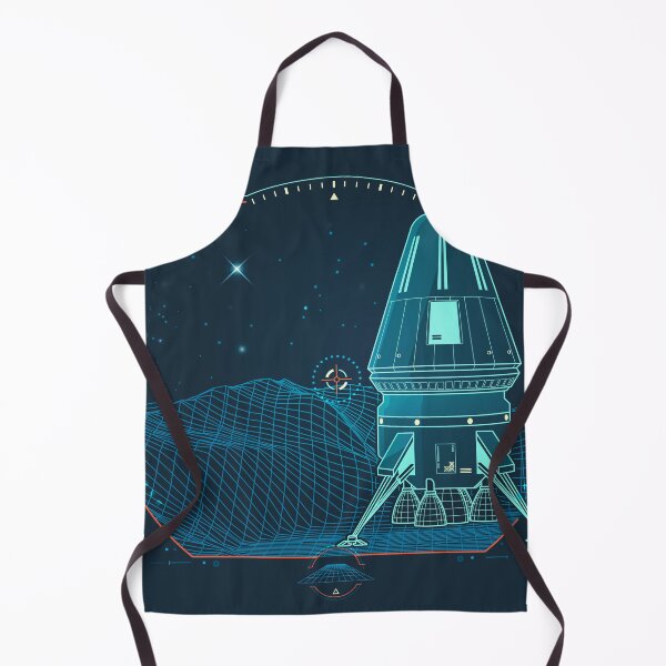 Item preview, space engineering or space industry, graphic of module landing or space shuttle with aerospace elements and wireframe surface interface designed and sold by NiamLab.