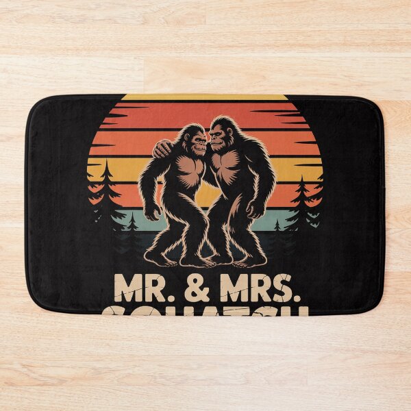 Item preview, Mr Mrs Squatch Husband Wife Matching Bigfoot Wedding designed and sold by sonlylya.