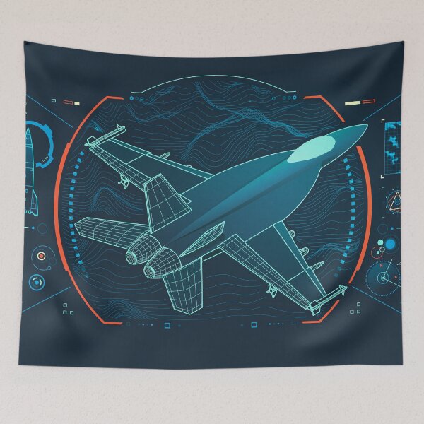 Item preview, military technology, graphic of air fighter with futuristic interface designed and sold by NiamLab.