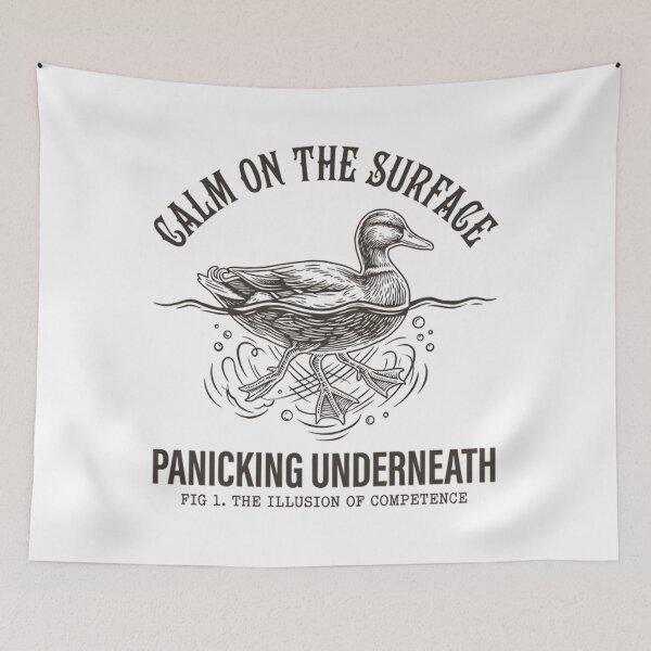 Item preview, Funny Anxiety Duck - Calm On The Surface Panicking Underneath designed and sold by Mason-Pride.