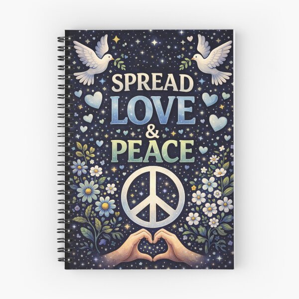 Item preview, Spread Love Not Hate – Peace and Love Quote Dark Aesthetic designed and sold by NomadUSArt.