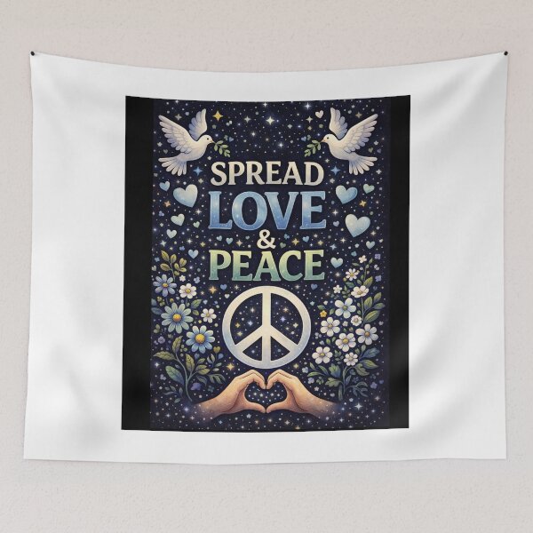 Item preview, Spread Love Not Hate – Peace and Love Quote Dark Aesthetic designed and sold by NomadUSArt.