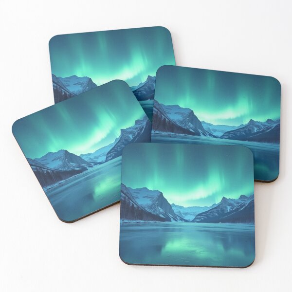 Item preview, Magical winter lake landscape art designed and sold by RedOrBlueIts4U.