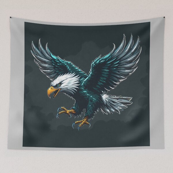 Item preview, Green White Eagle Bold Iconic Sports Helmets Mascots  designed and sold by ART ATTACK ZONE.