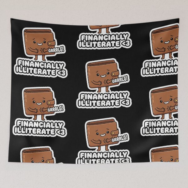 Item preview, Financially Illiterate - Hungry Empty Wallet Sticker designed and sold by Sassy Cult.