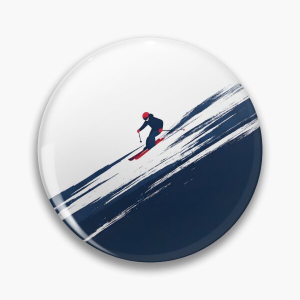 Item preview, Snow Trail Ski Poster Inspired by Powder To The People, Retro Minimalist Skier Wall Art designed and sold by AbstractAuraArt.
