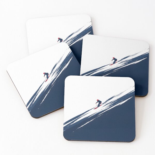 Item preview, Snow Trail Ski Poster Inspired by Powder To The People, Retro Minimalist Skier Wall Art designed and sold by AbstractAuraArt.