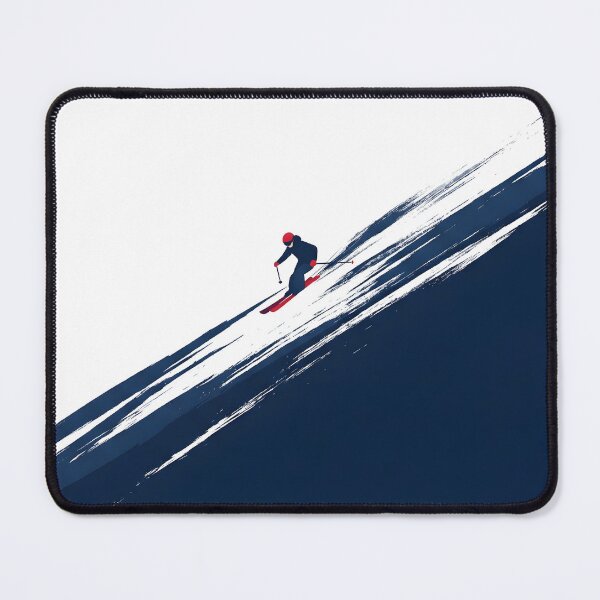 Item preview, Snow Trail Ski Poster Inspired by Powder To The People, Retro Minimalist Skier Wall Art designed and sold by AbstractAuraArt.