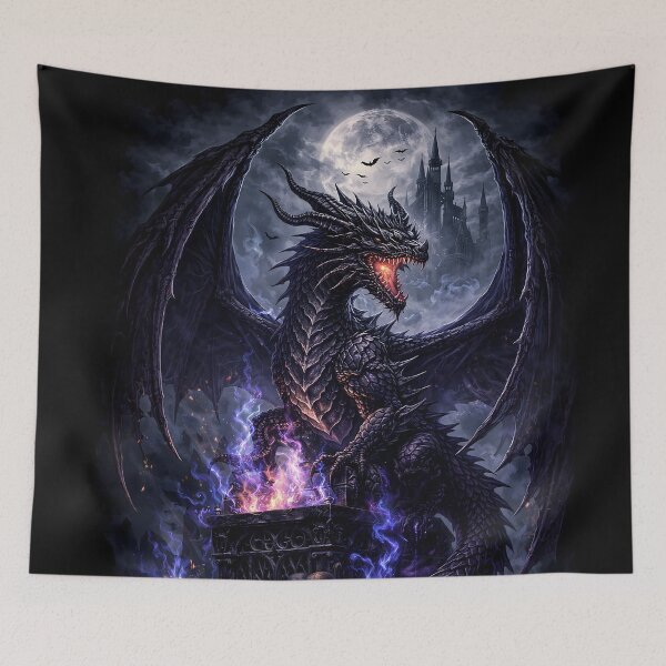 Item preview, Gothic Dragon Fire Altar – Dark Fantasy Mythic Art designed and sold by SoulenCify.