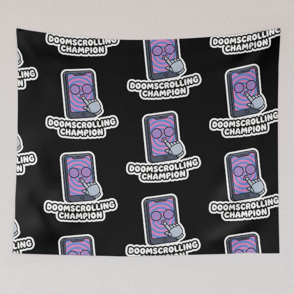 Item preview, Doomscrolling Champion - Hypnotized Phone Sticker designed and sold by Sassy Cult.