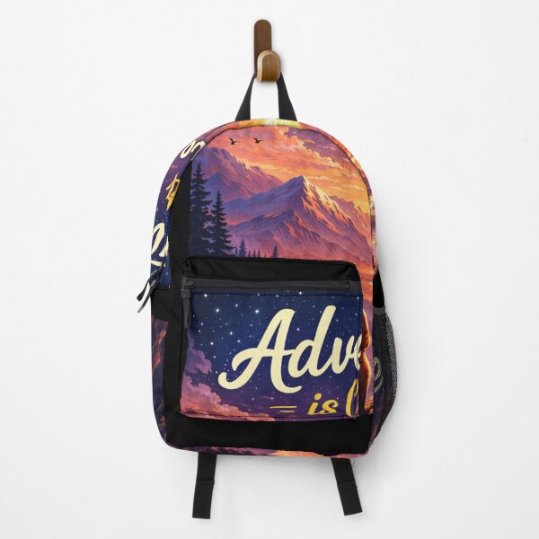 Item preview, Adventure Is Calling And I Must Go – Cute Fox Hiking in Mountains designed and sold by NomadUSArt.
