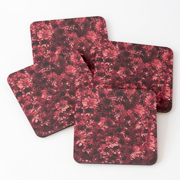Item preview, Rich Crimson Chrysanthemums Floral Cluster designed and sold by Georgia Mizuleva.