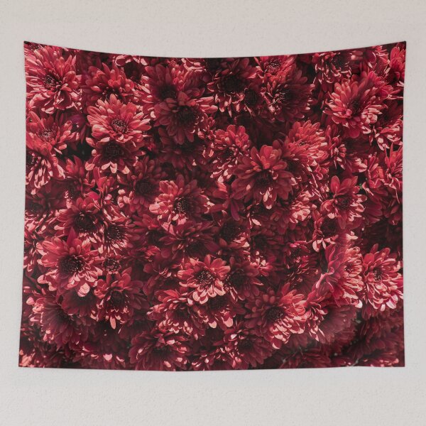 Item preview, Rich Crimson Chrysanthemums Floral Cluster designed and sold by Georgia Mizuleva.