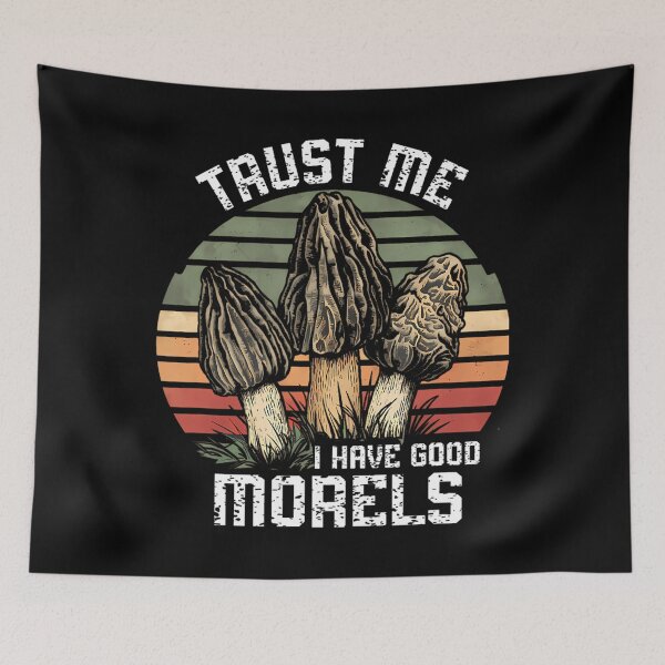 Item preview, Good Morels – Vintage Funny Mushroom Pun designed and sold by mbaeriszake.
