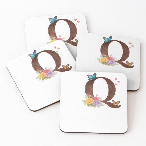Item preview, Alphabet Q with flowers and butterflies designed and sold by Shandiz Design.
