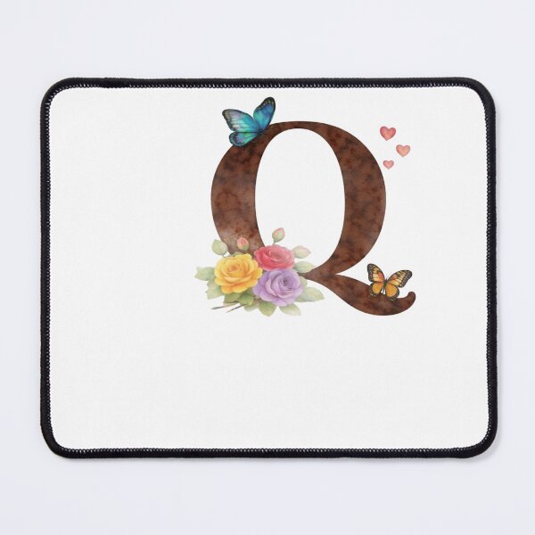 Item preview, Alphabet Q with flowers and butterflies designed and sold by Shandiz Design.