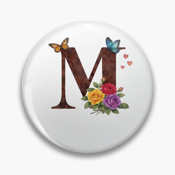 Item preview, Alphabet M with flowers and butterflies designed and sold by Shandiz Design.