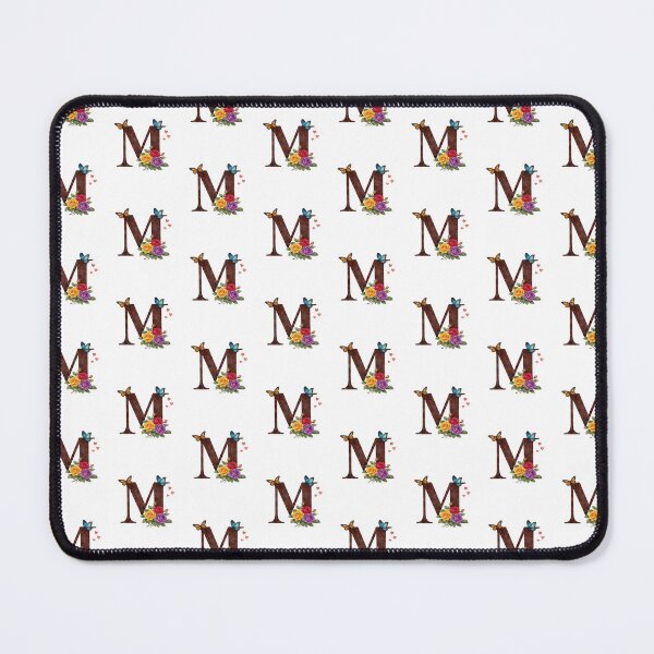 Item preview, Alphabet M with flowers and butterflies designed and sold by Shandiz Design.