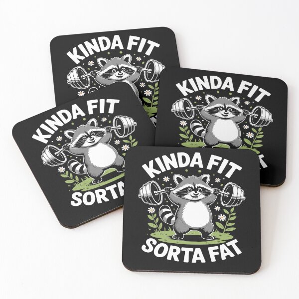 Item preview, Kinda Fit Sorta Fat Raccoon Weightlifter Workout Gym designed and sold by Tatianamiobi.