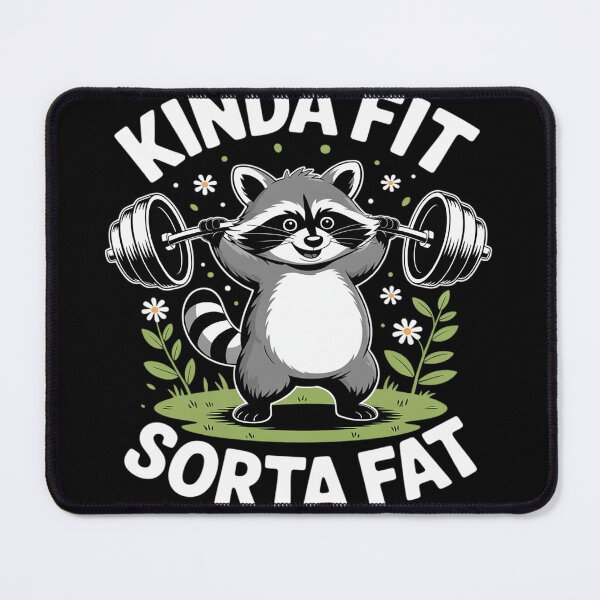 Item preview, Kinda Fit Sorta Fat Raccoon Weightlifter Workout Gym designed and sold by Tatianamiobi.