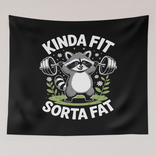 Item preview, Kinda Fit Sorta Fat Raccoon Weightlifter Workout Gym designed and sold by Tatianamiobi.