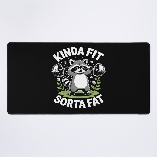 Item preview, Kinda Fit Sorta Fat Raccoon Weightlifter Workout Gym designed and sold by Tatianamiobi.