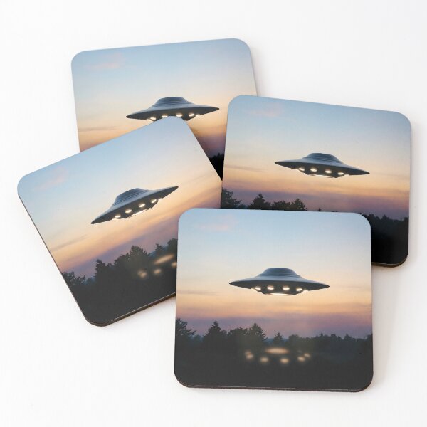 Item preview, UFO Sunset Forest Inspired by I Want To Believe designed and sold by AbstractAuraArt.