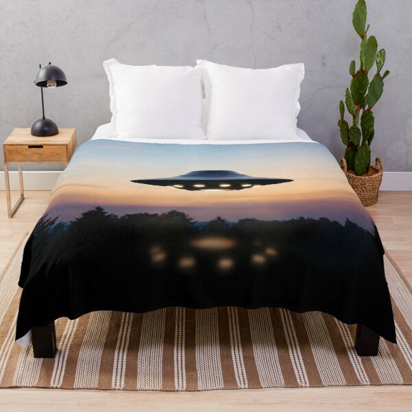 Item preview, UFO Sunset Forest Inspired by I Want To Believe designed and sold by AbstractAuraArt.