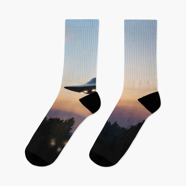 Item preview, UFO Sunset Forest Inspired by I Want To Believe designed and sold by AbstractAuraArt.