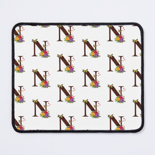 Item preview, Alphabet N with flowers and butterflies designed and sold by Shandiz Design.