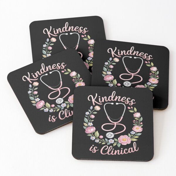 Item preview, Kindness is Clinical Nurse Floral Stethoscope Wreath Quote designed and sold by Tatianamiobi.