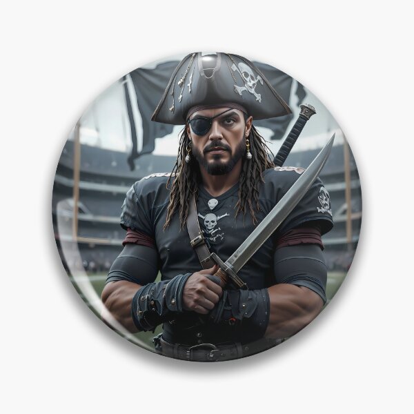 Item preview, Man Pirate Black Iconic Sports Helmets Mascots Design  designed and sold by ART ATTACK ZONE.