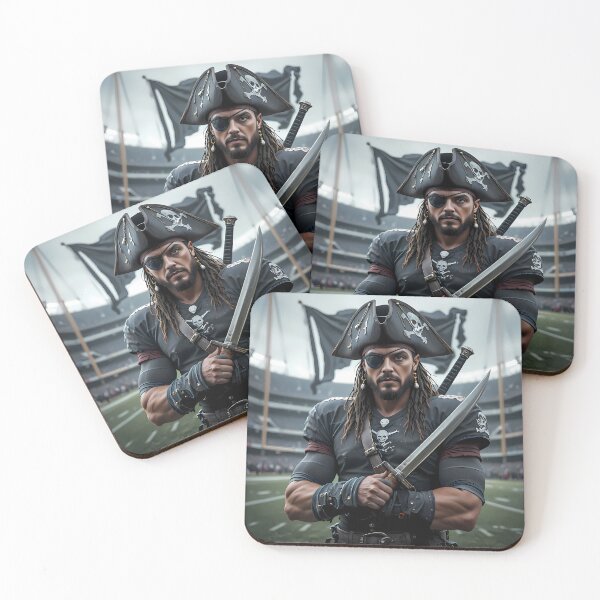 Item preview, Man Pirate Black Iconic Sports Helmets Mascots Design  designed and sold by ART ATTACK ZONE.
