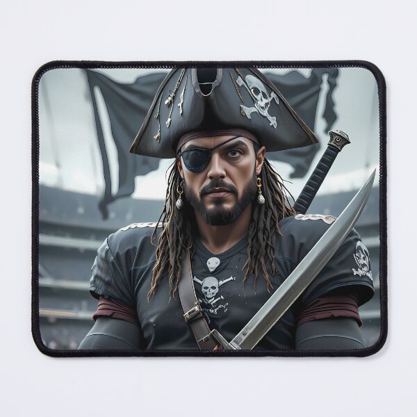 Item preview, Man Pirate Black Iconic Sports Helmets Mascots Design designed and sold by ART ATTACK ZONE.