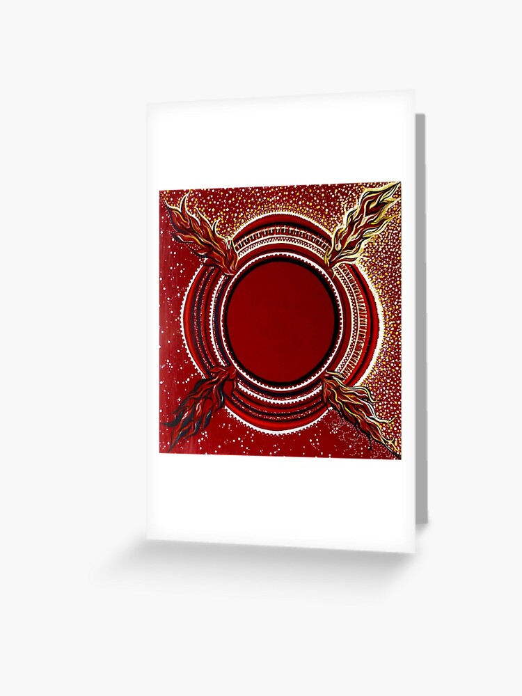 Thumbnail 1 of 2, Greeting Card, Red Moon Eclipse designed and sold by catherineverita.