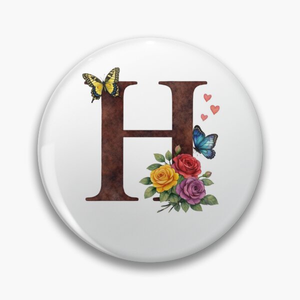 Item preview, Alphabet H with flowers and butterflies designed and sold by Shandiz Design.