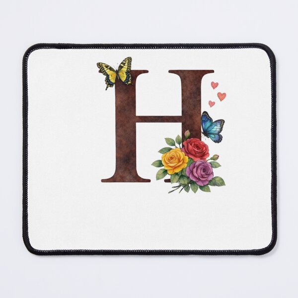 Item preview, Alphabet H with flowers and butterflies designed and sold by Shandiz Design.